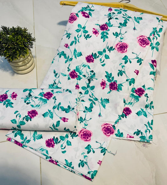 Summer Cotton UnStitched Suit
