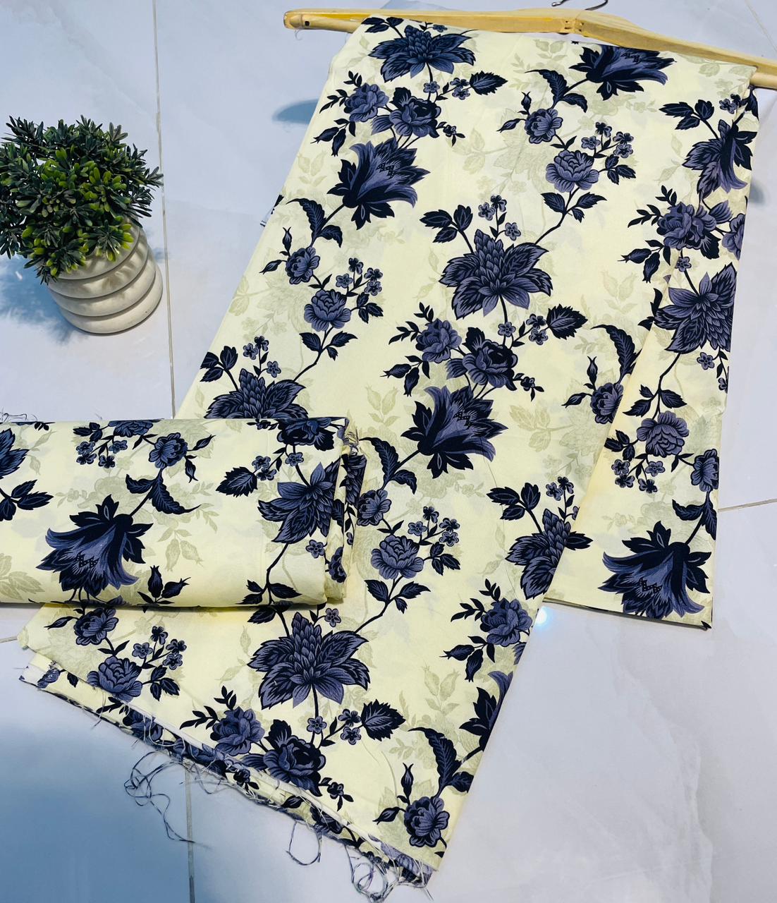 Summer Cotton UnStitched Suit