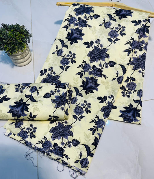 Summer Cotton UnStitched Suit