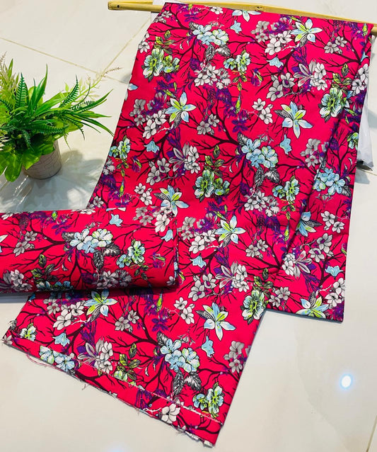 Summer Cotton UnStitched 2pc Suit
